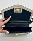 Kate Spade Cream & Black Leather Envelope Crossbody Bag