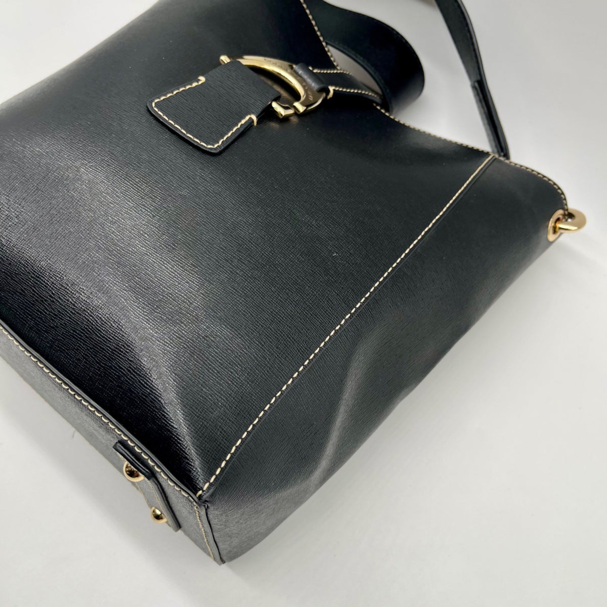 Dooney &amp; Bourke Black Leather Shopper Tote Bag