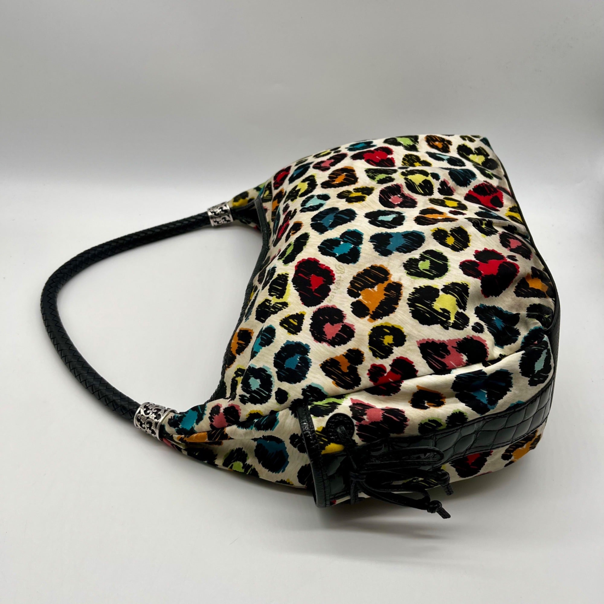 Brighton Soft Multicolor Leopard Print Fabric Shoulder Bag