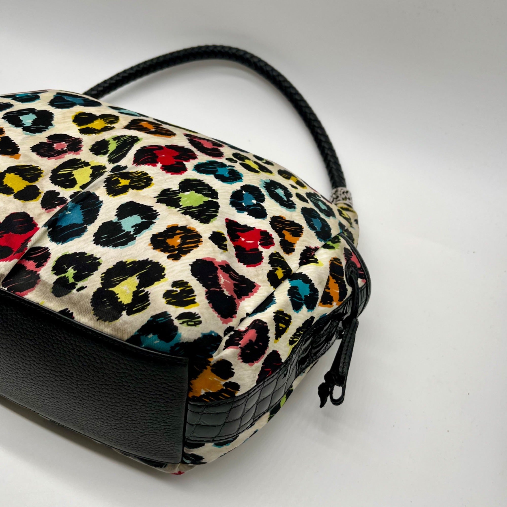 Brighton Soft Multicolor Leopard Print Fabric Shoulder Bag