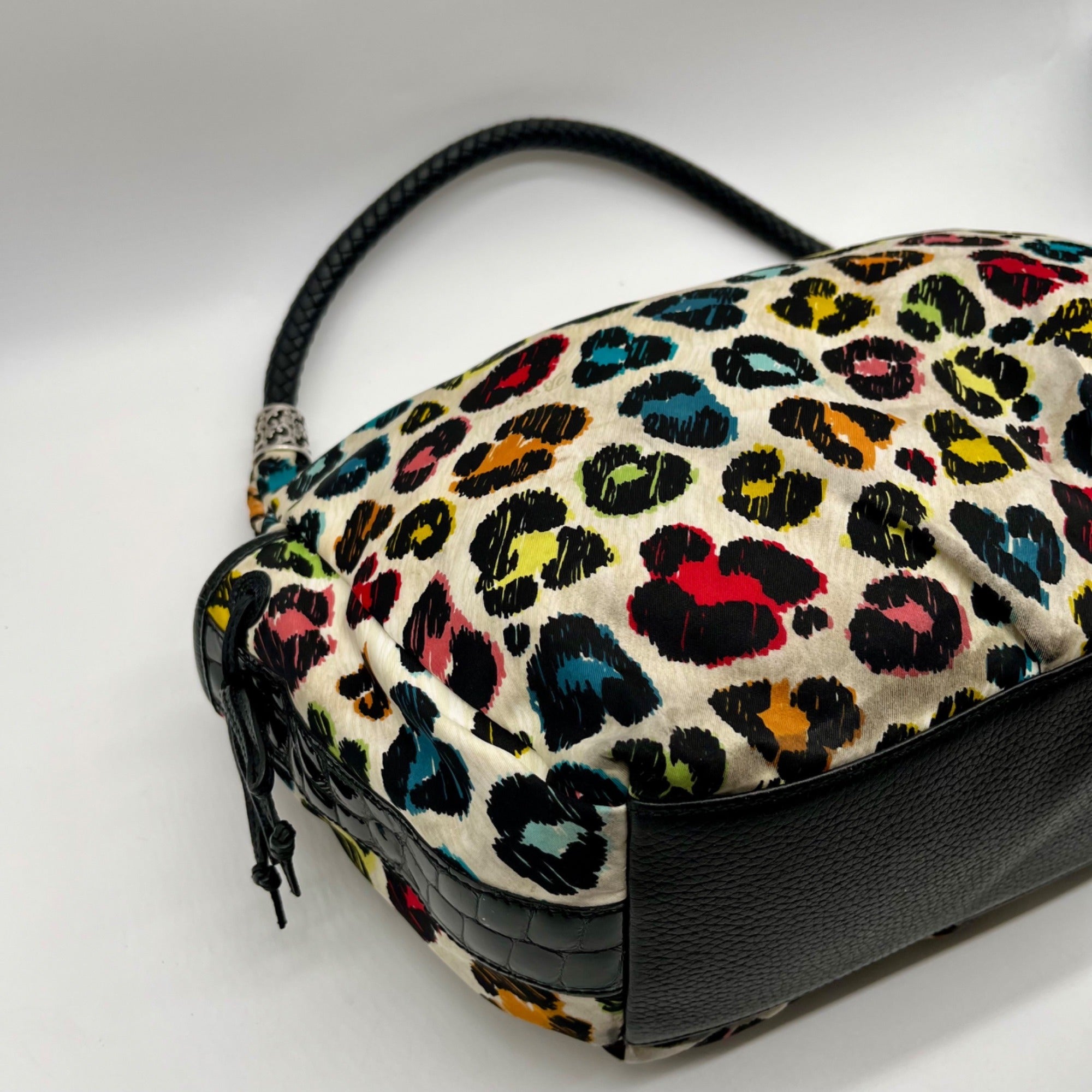 Brighton Soft Multicolor Leopard Print Fabric Shoulder Bag