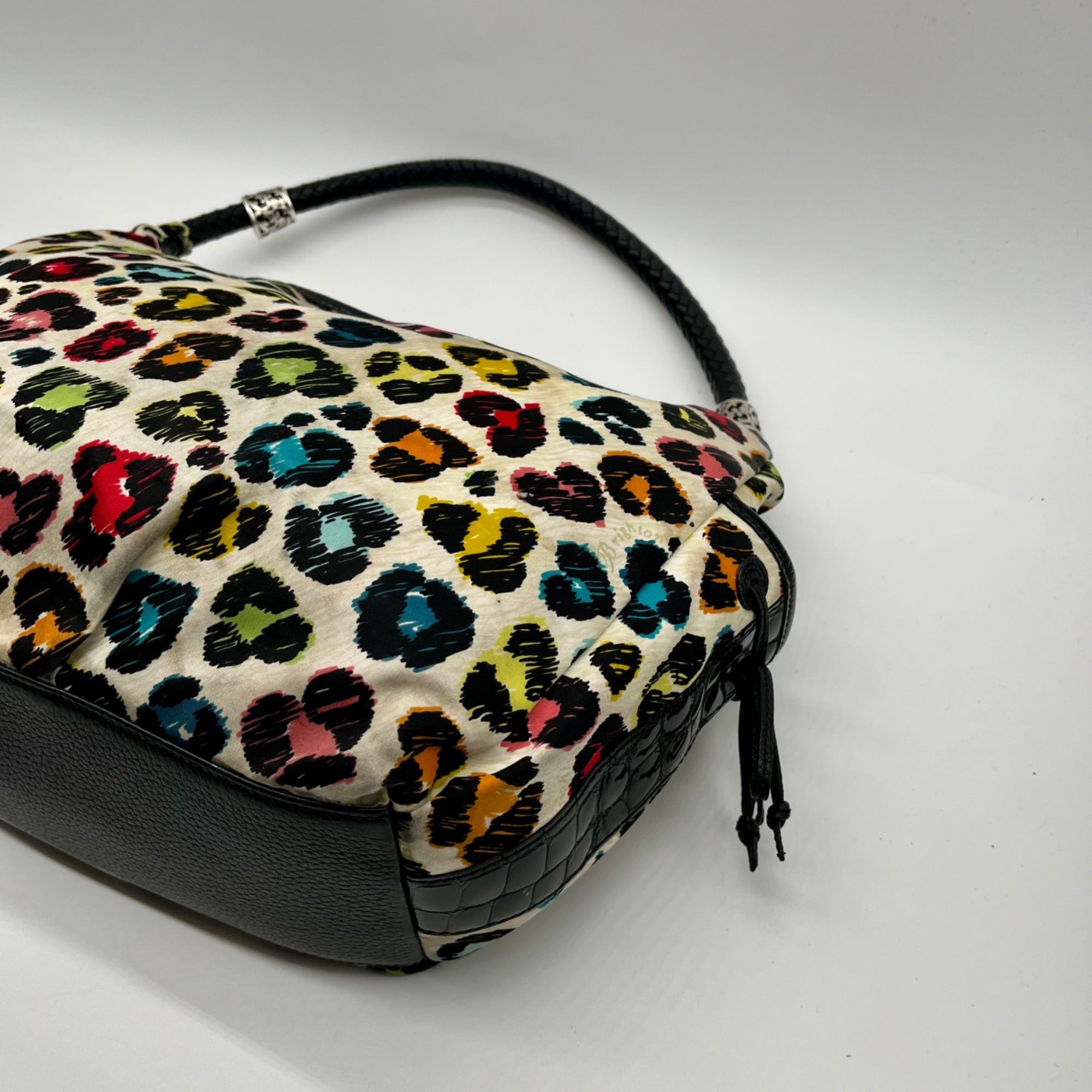 Brighton Soft Multicolor Leopard Print Fabric Shoulder Bag