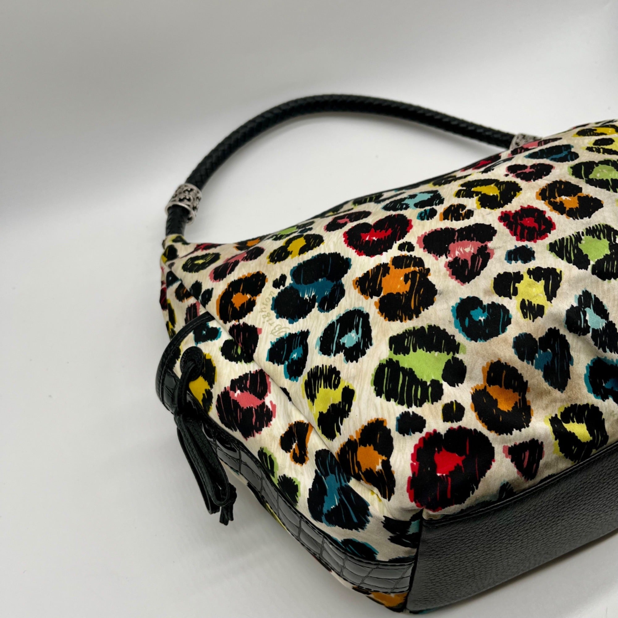 Brighton Soft Multicolor Leopard Print Fabric Shoulder Bag