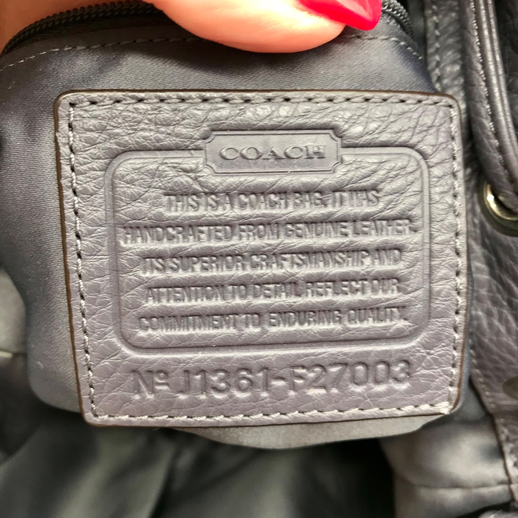 Coach Stone Gray Pebbled Leather Avery Drawstring Bucket Bag  F27003