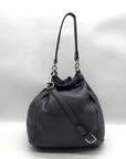 Coach Stone Gray Pebbled Leather Avery Drawstring Bucket Bag  F27003