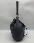 Coach Stone Gray Pebbled Leather Avery Drawstring Bucket Bag  F27003