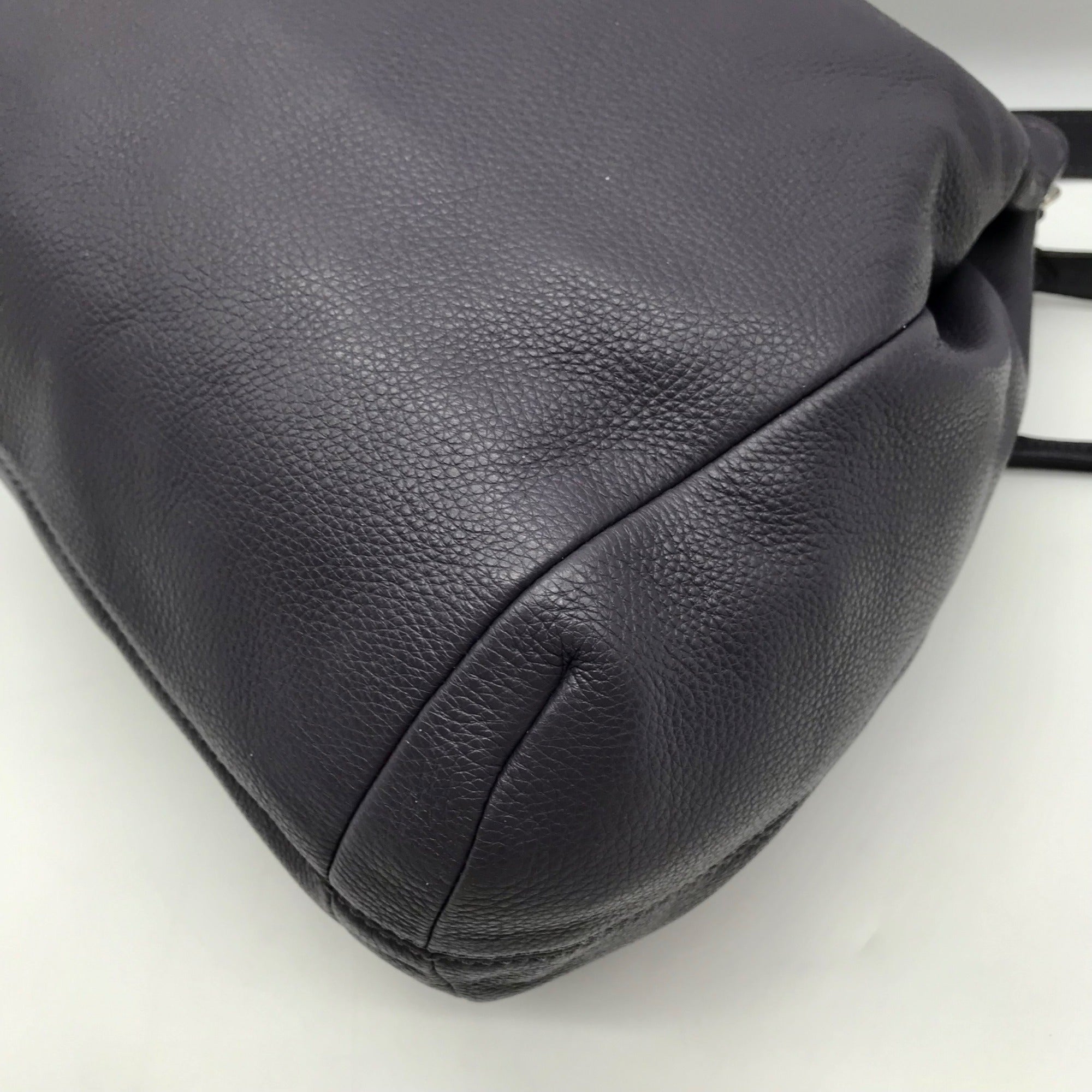 Coach Stone Gray Pebbled Leather Avery Drawstring Bucket Bag  F27003