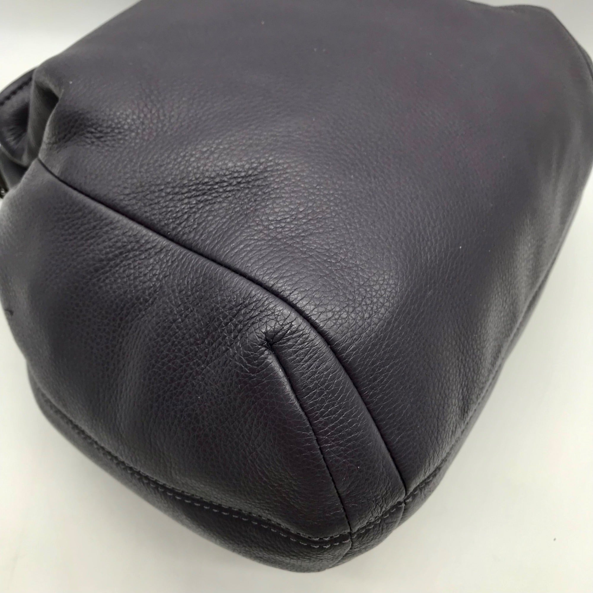 Coach Stone Gray Pebbled Leather Avery Drawstring Bucket Bag  F27003