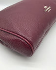 Coach Red Wine Pebbled Leather Carrie Convertible Crossbody Bag