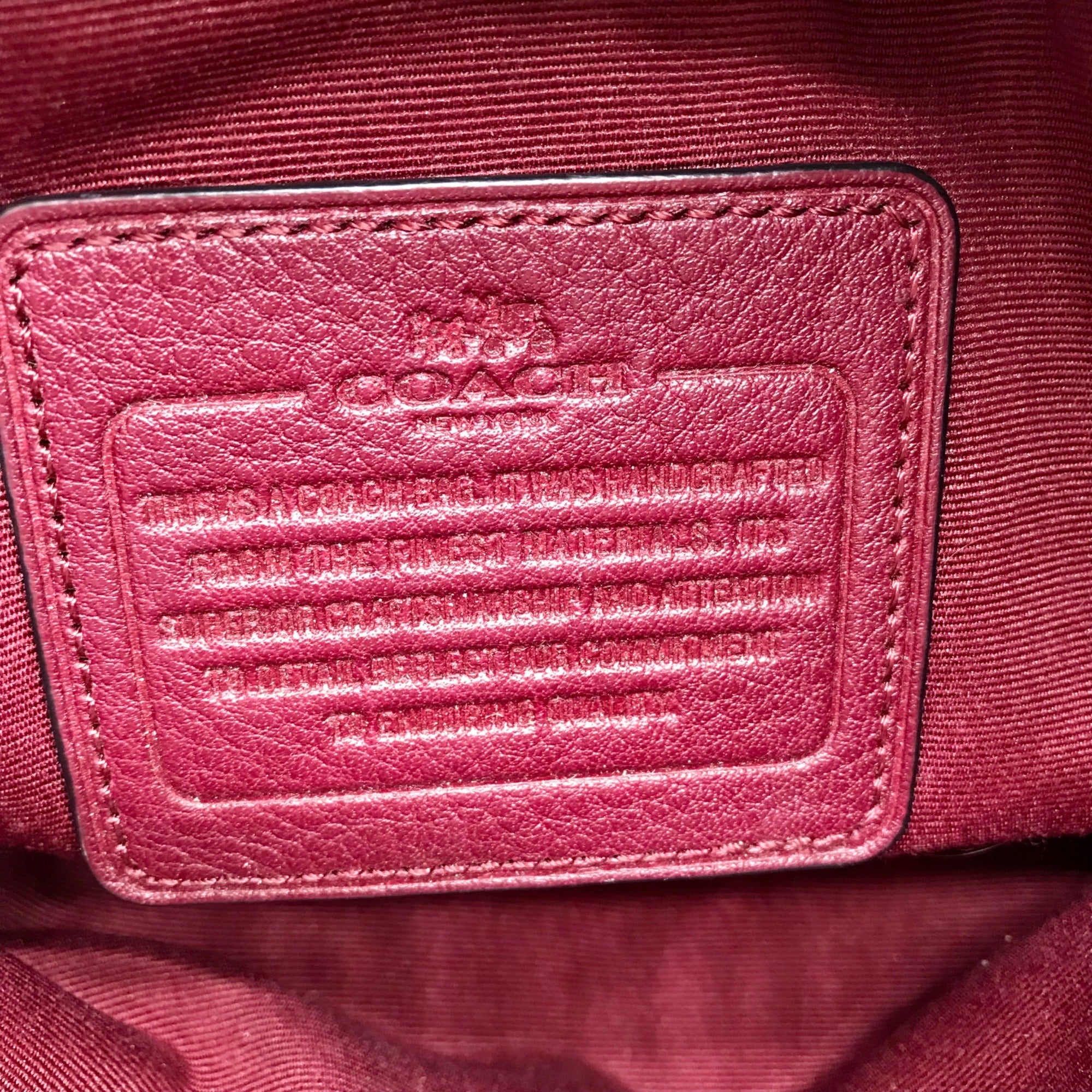 Coach Red Wine Pebbled Leather Carrie Convertible Crossbody Bag