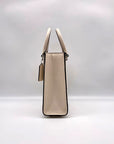 Coach Tote 16 Crossgrain Leather Chalk White Convertible Crossbody Tote CJ795