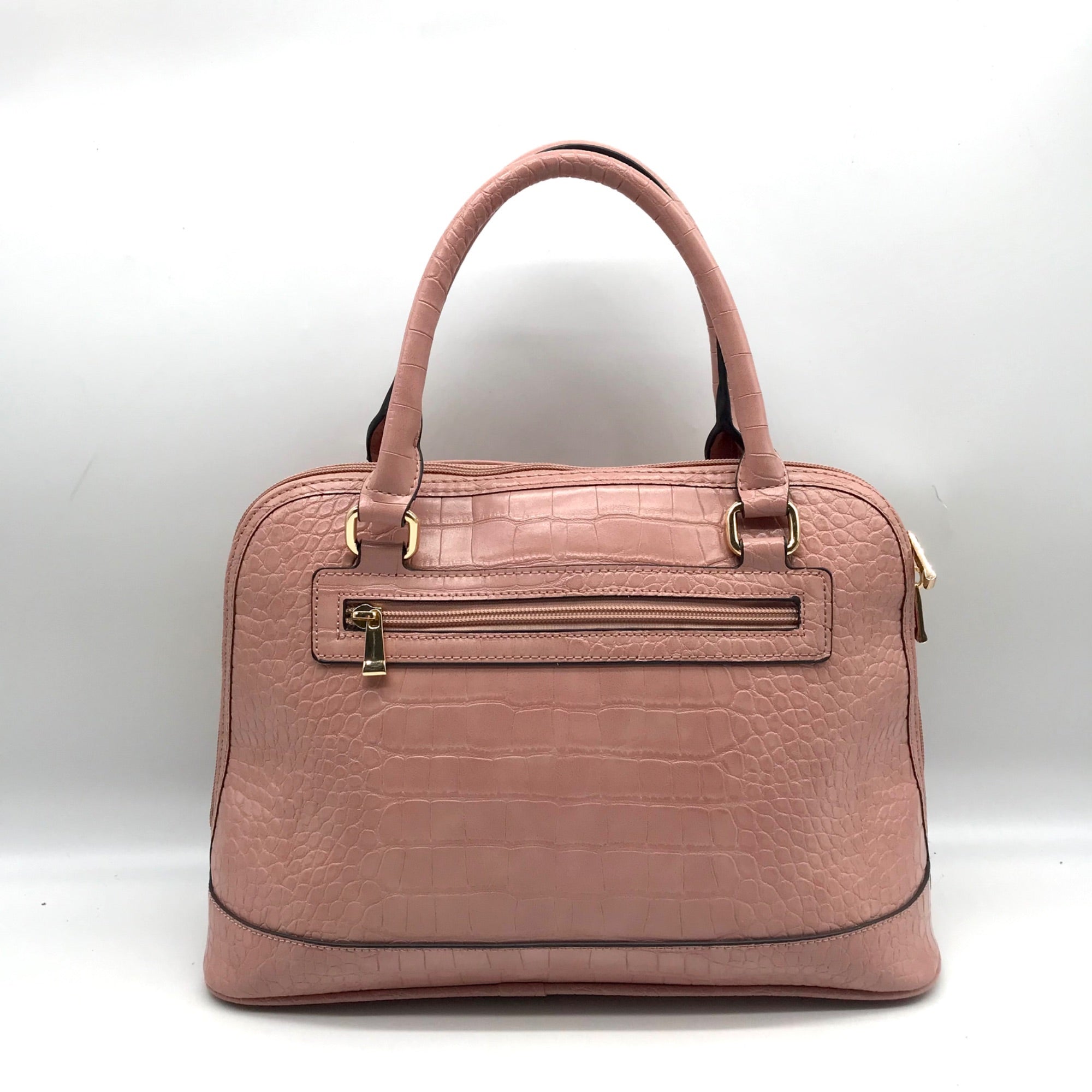 Giani Bernini Dusty Pink Croc Embossed Faux Leather Dome Satchel