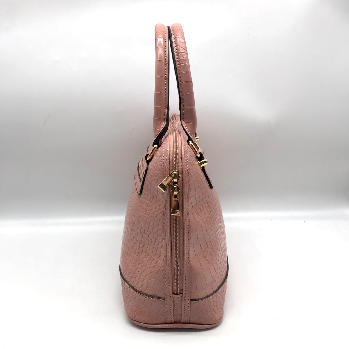 Giani Bernini Dusty Pink Croc Embossed Faux Leather Dome Satchel