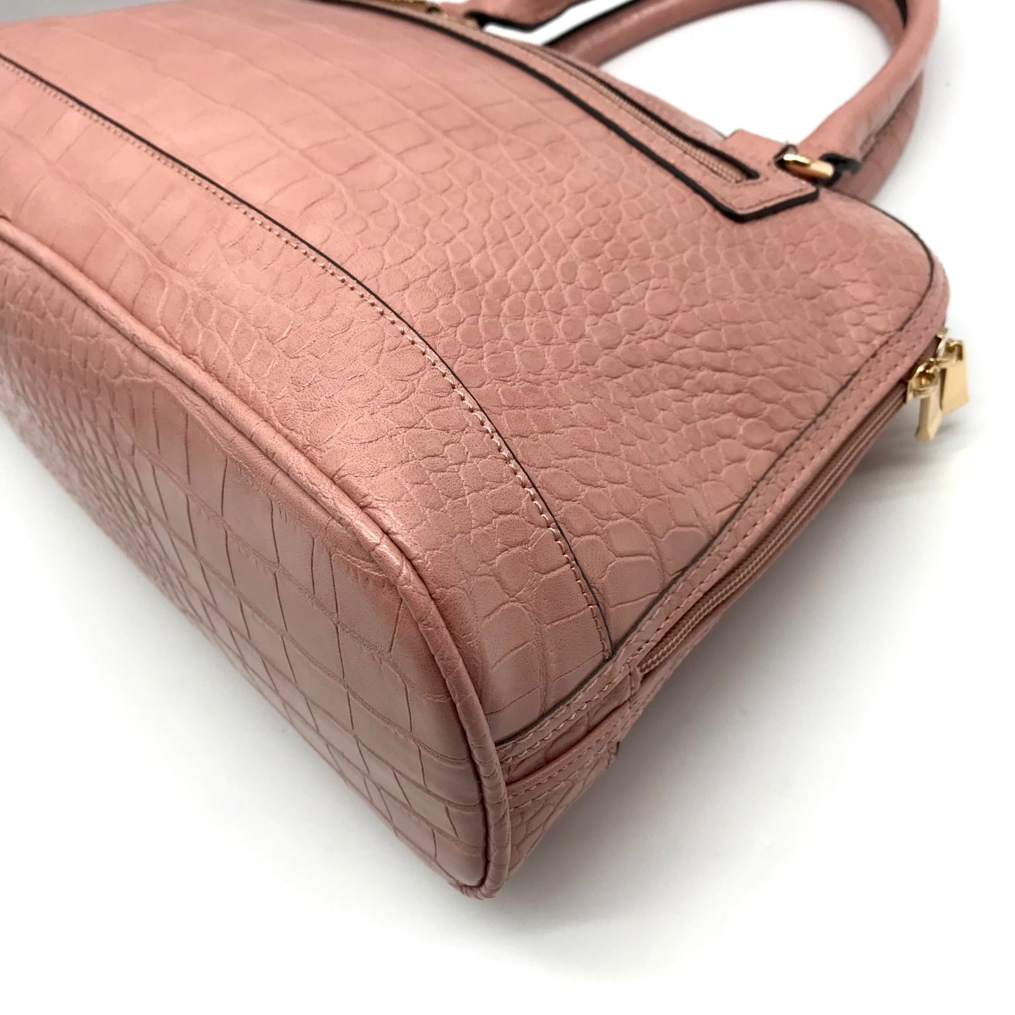Giani Bernini Dusty Pink Croc Embossed Faux Leather Dome Satchel