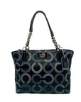 Coach Black & Gray Signature Sateen Madison Tote & Matching Wallet 20483