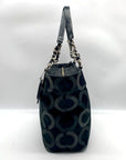 Coach Black & Gray Signature Sateen Madison Tote & Matching Wallet 20483