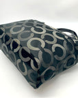 Coach Black & Gray Signature Sateen Madison Tote & Matching Wallet 20483