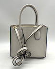 Michael Kors White Mercer Rainbow Trim Crossbody Tote