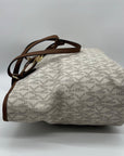 Michael Kors Beige Medium Jet Set Logo Pocket Tote Bag