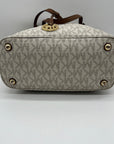 Michael Kors Beige Medium Jet Set Logo Pocket Tote Bag