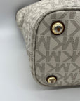 Michael Kors Beige Medium Jet Set Logo Pocket Tote Bag
