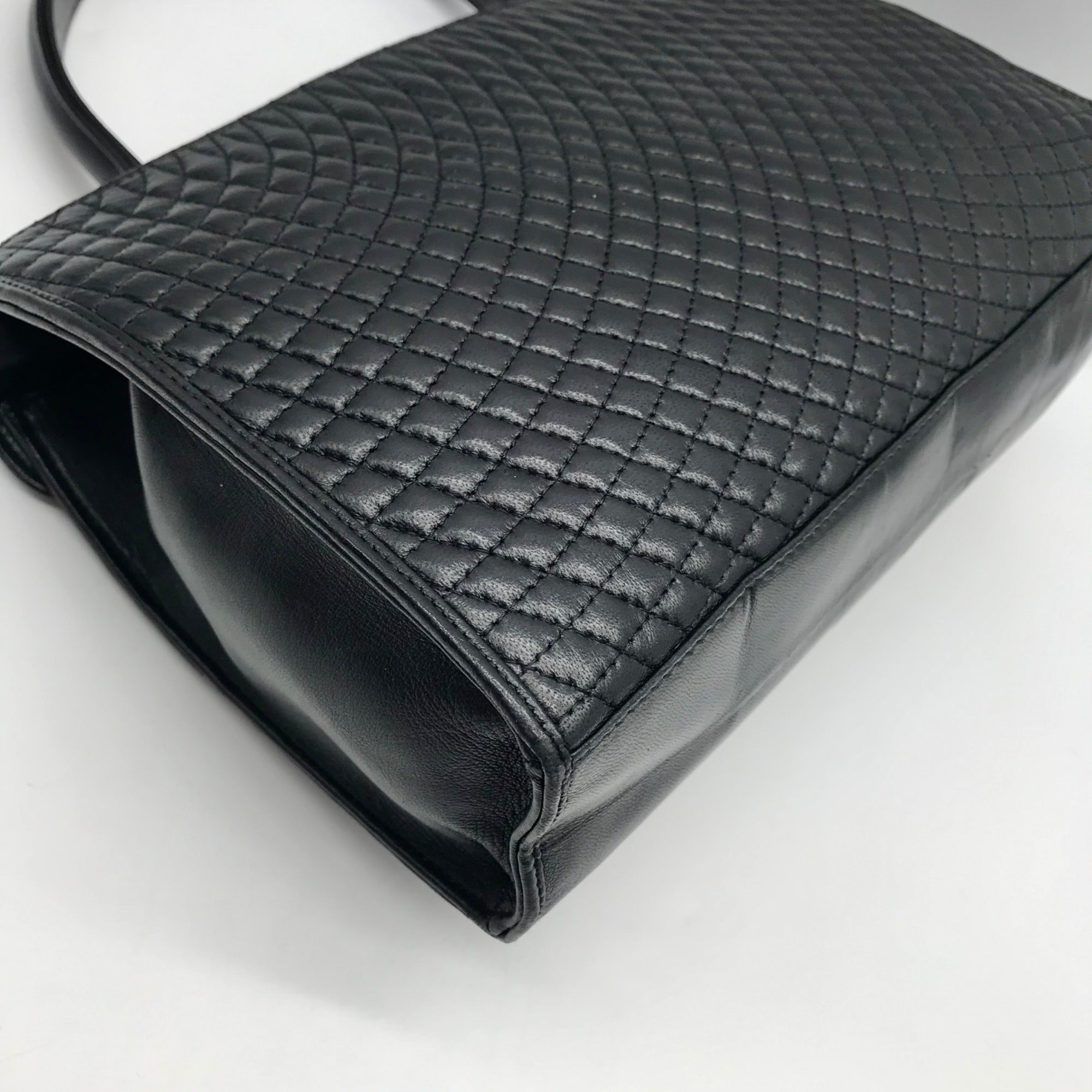 Bally Black Quilted Leather Top Handle Handbag