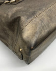 Cole Haan Metallic Bronze Leather Convertible Satchel