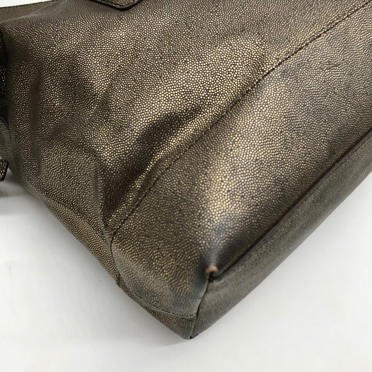 Cole Haan Metallic Bronze Leather Convertible Satchel