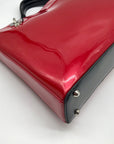 Beijo Red Patent Leather Briefcase Shoulder Bag