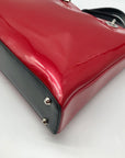 Beijo Red Patent Leather Briefcase Shoulder Bag