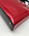 Beijo Red Patent Leather Briefcase Shoulder Bag