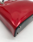 Beijo Red Patent Leather Briefcase Shoulder Bag