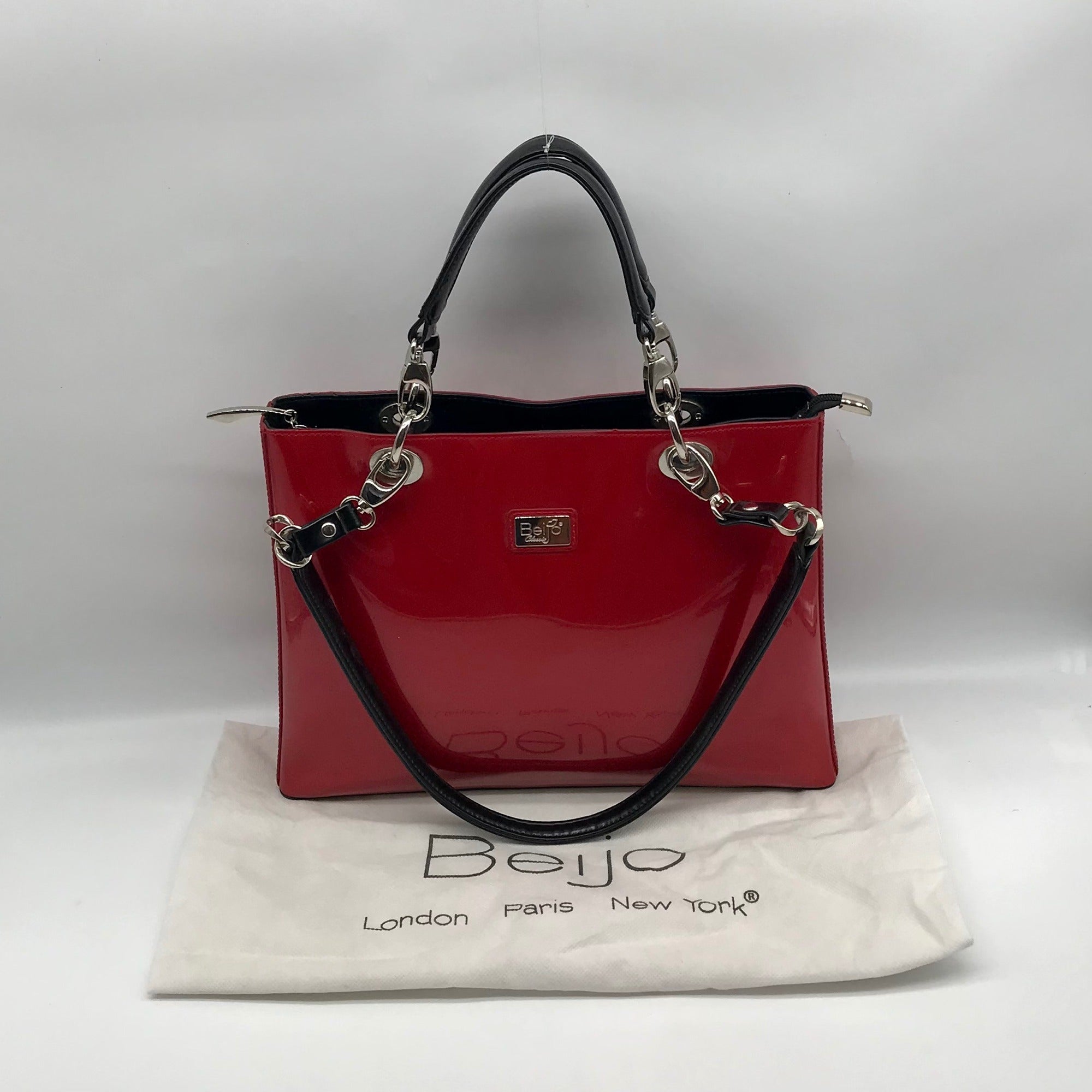 Beijo Red Patent Leather Briefcase Shoulder Bag