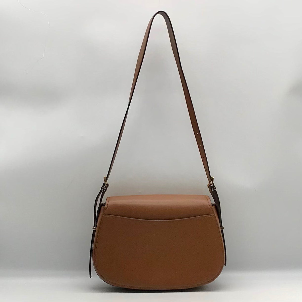 Michael Kors Luggage Brown Leather Lydia Flap Messenger Crossbody Bag
