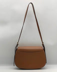 Michael Kors Luggage Brown Leather Lydia Flap Messenger Crossbody Bag