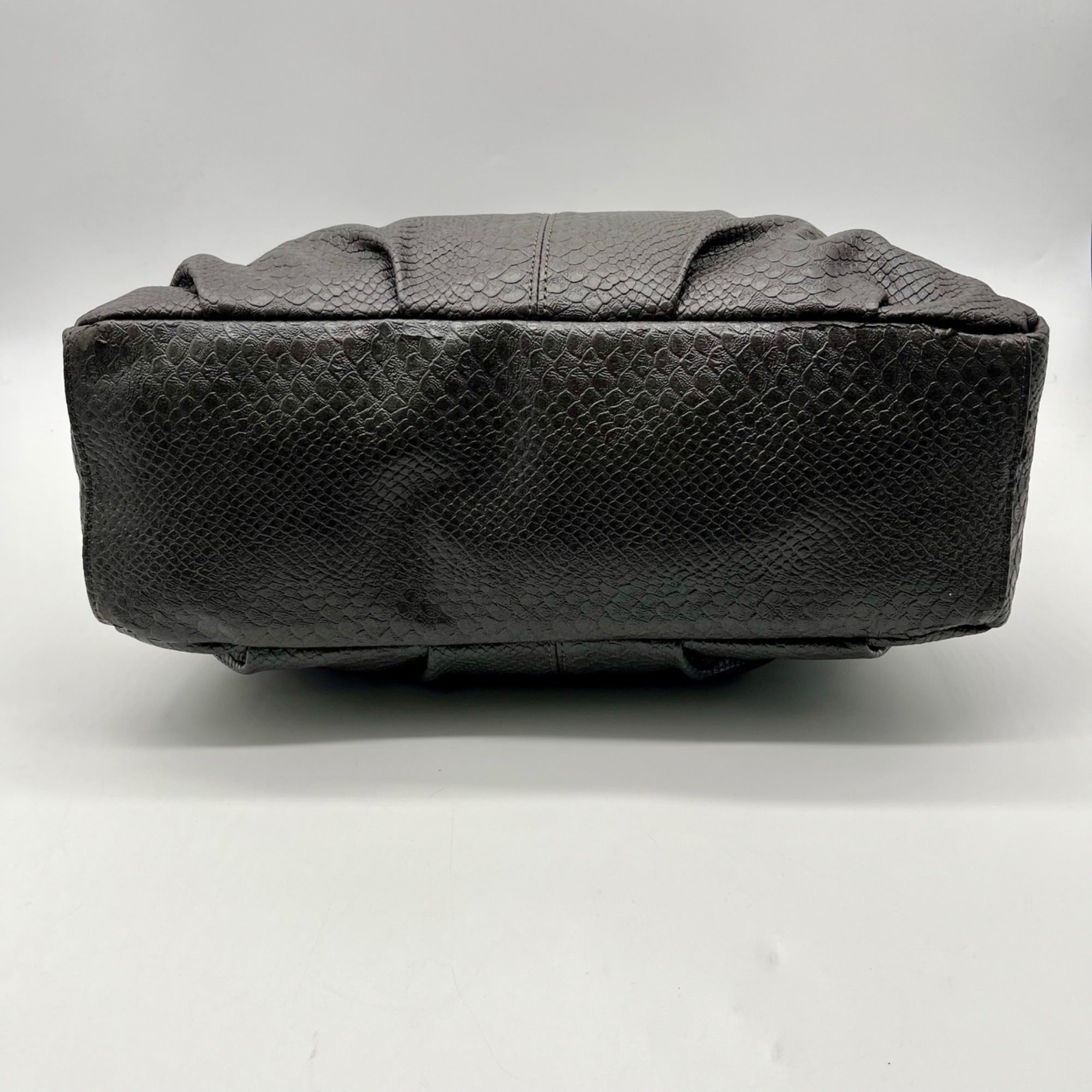 Jewell Grey Faux Snakeskin Shoulder Bag