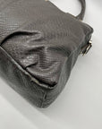 Jewell Grey Faux Snakeskin Shoulder Bag