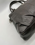 Jewell Grey Faux Snakeskin Shoulder Bag