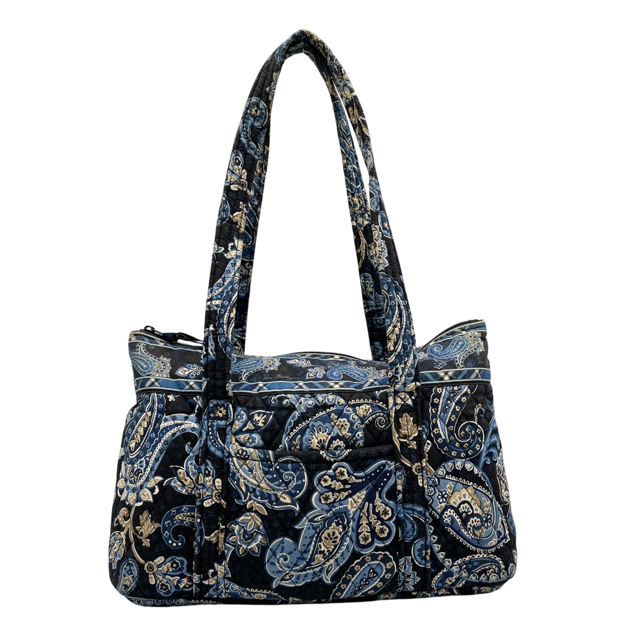 Vera Bradley Navy Blue Windsor Tote Bag With Pouch 