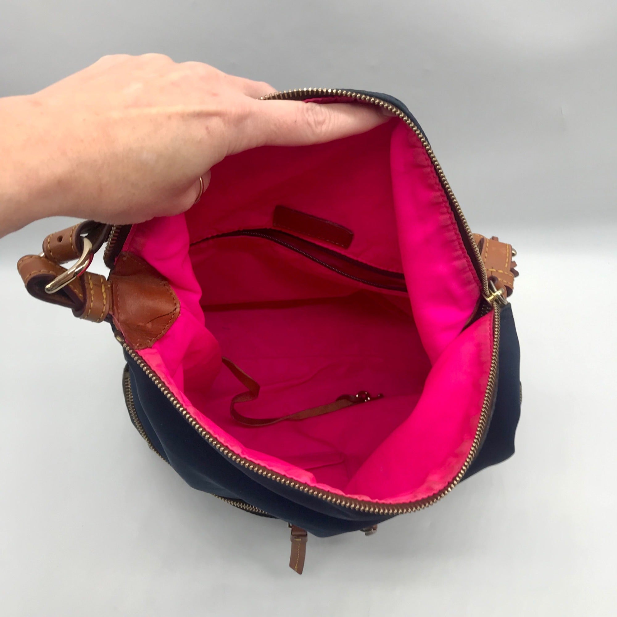 Dooney &amp; Bourke Blue Nylon Wayfarer Collection Satchel Bag