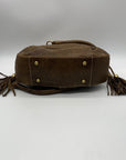 The Real McCoy Brown And Brass Studded Hobo Shoulder Bag