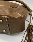 The Real McCoy Brown And Brass Studded Hobo Shoulder Bag