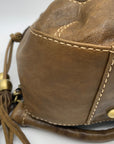 The Real McCoy Brown And Brass Studded Hobo Shoulder Bag