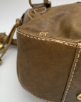 The Real McCoy Brown And Brass Studded Hobo Shoulder Bag