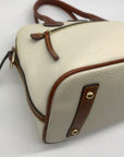 Dooney & Bourke Cream Pebbled Leather Dome Satchel