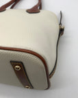 Dooney & Bourke Cream Pebbled Leather Dome Satchel