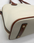 Dooney & Bourke Cream Pebbled Leather Dome Satchel