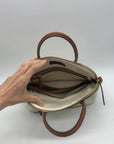 Dooney & Bourke Cream Pebbled Leather Dome Satchel