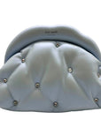 Kate Spade Light Blue Pearlized Leather Quilted Cloud Crossbody Clutch
