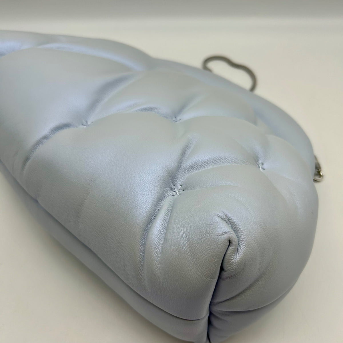 Kate Spade Light Blue Pearlized Leather Quilted Cloud Crossbody Clutch